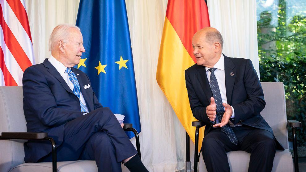 US-Präsident Biden und Kanzler Scholz betonen die enge Abstimmung im Verlauf des russischen Angriffskriegs
