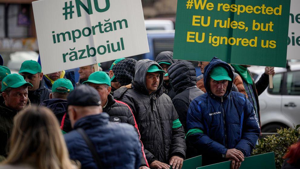 Ost-Europäische Landwirte protestieren gegen die Auswirkungen der billigen Getreideimporte aus der Ukraine