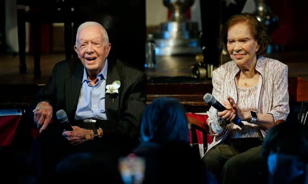 Jimmy Carter, ehemaliger Präsidenten der USA, und seine Frau Rosalynn Carter, die ehemalige First Lady