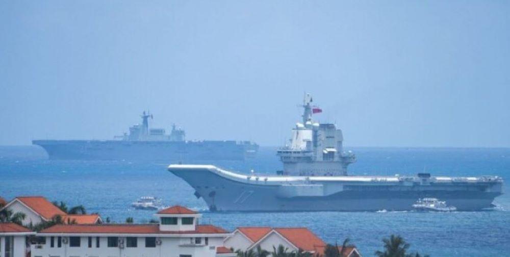 Ein Kriegsschiff der chinesischen Marine in der Taiwan-Straße