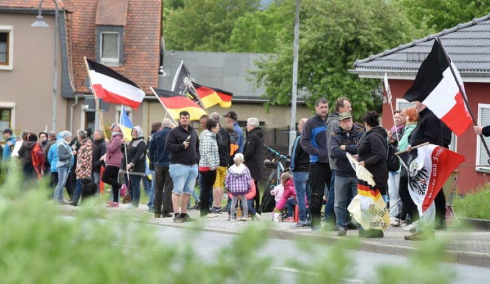 Rechts-extreme Proteste in Sachsen